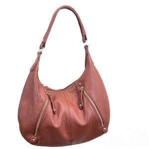 KRISTEN BELLE Brown Leather Shoulder Bag Purse